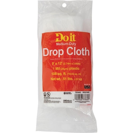 All-Source Plastic 9 Ft. x 12 Ft. 1 mil Drop Cloth P115RDI